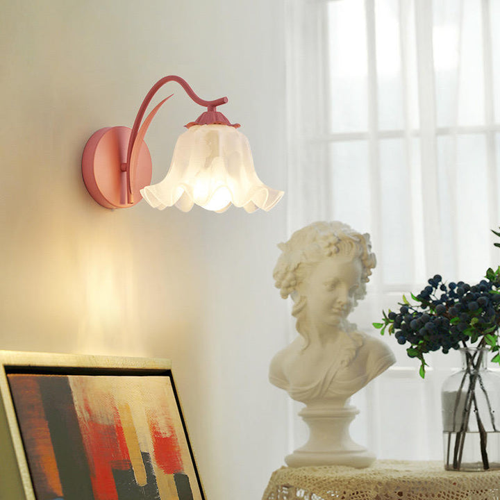 French retro garden flower wall lamp