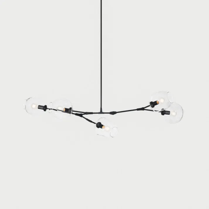 Bifurcation Sputnik chandelier made of bubble glass