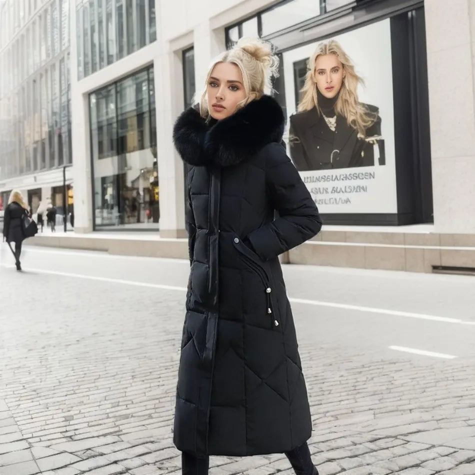 Nyxelle | Luxury puffer jacket with fur hood