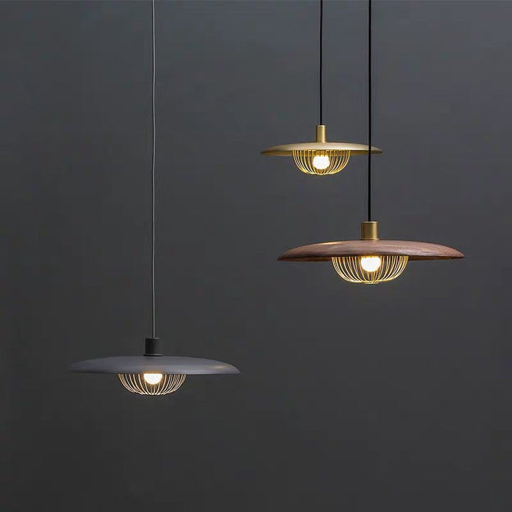 Imitation wood grain pendant lights