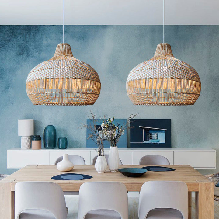 Handwoven pendant light for the kitchen