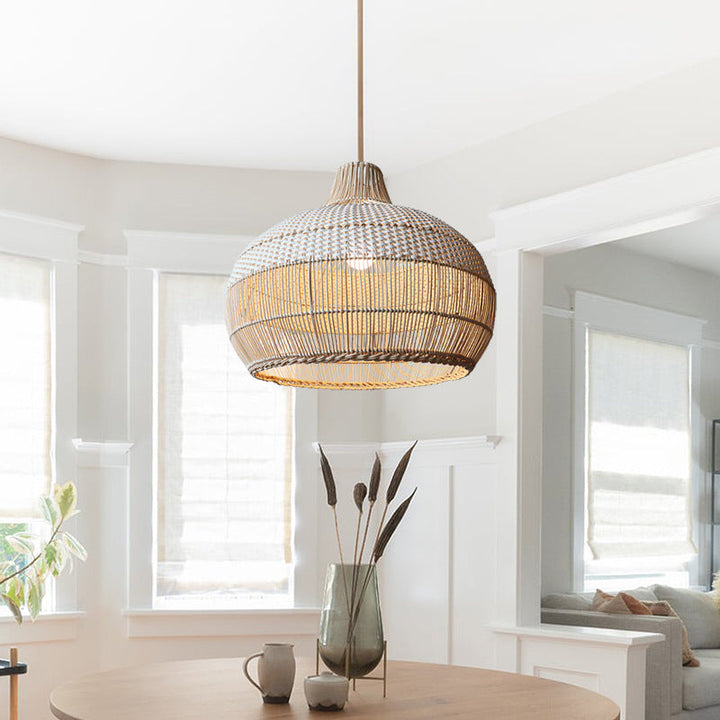Handwoven pendant light for the kitchen