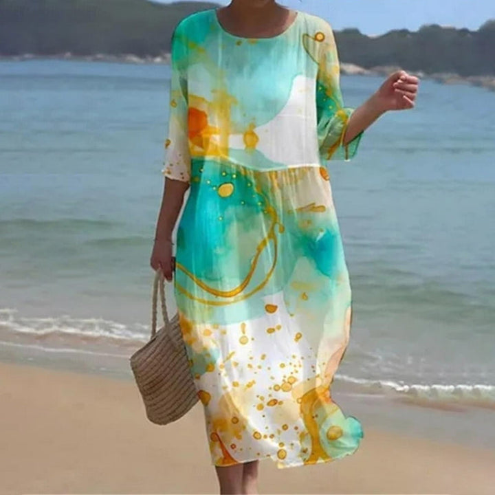 Karina | Elegant floral cropped dress