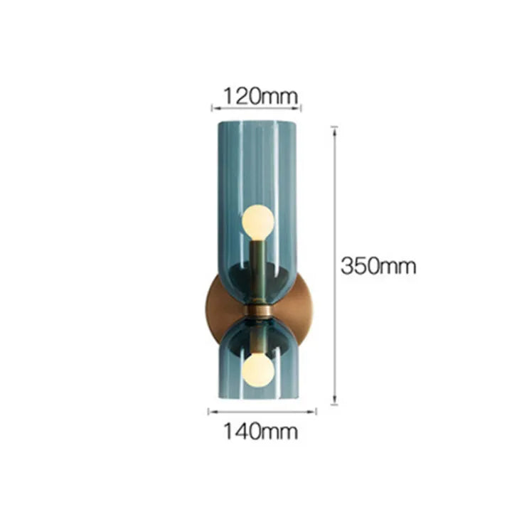 Double Head Glass Wall Light LED Sconce
