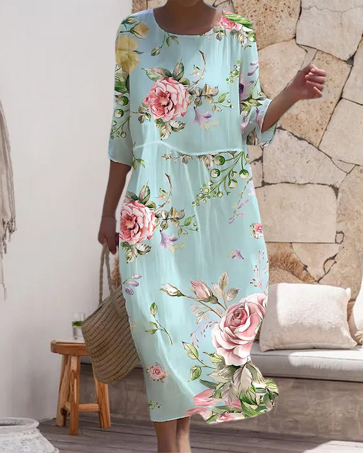 Karina | Elegant floral cropped dress