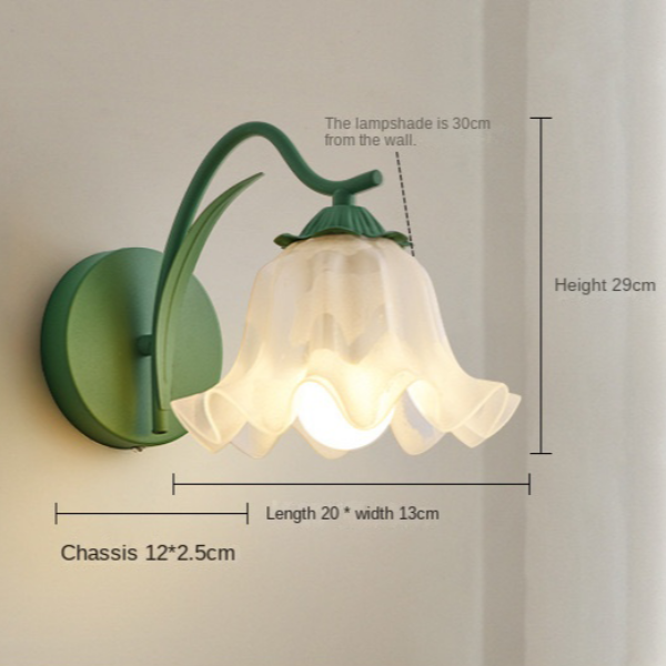 French retro garden flower wall lamp
