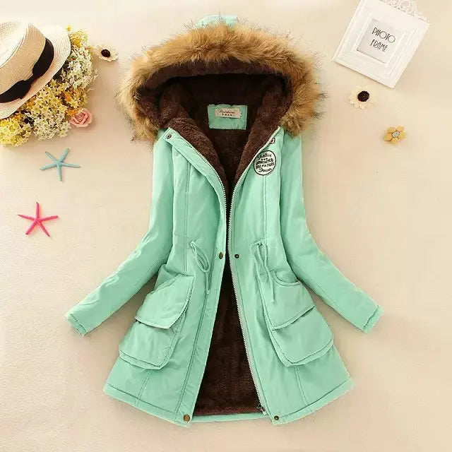 Amarise | Women's hooded parka with fleece lining and pockets