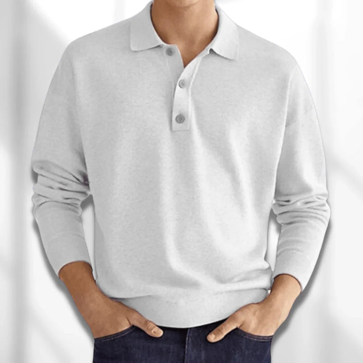Long-sleeved polo sweater