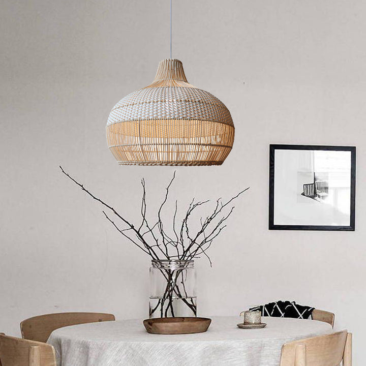 Handwoven pendant light for the kitchen