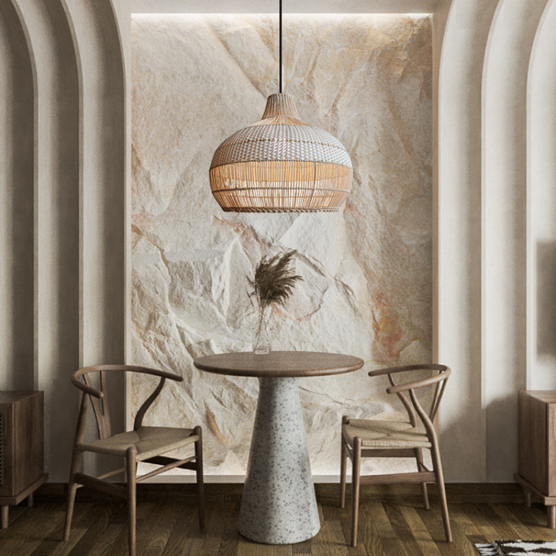 Handwoven pendant light for the kitchen