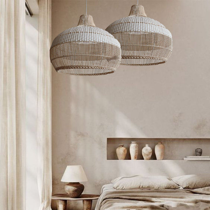 Handwoven pendant light for the kitchen