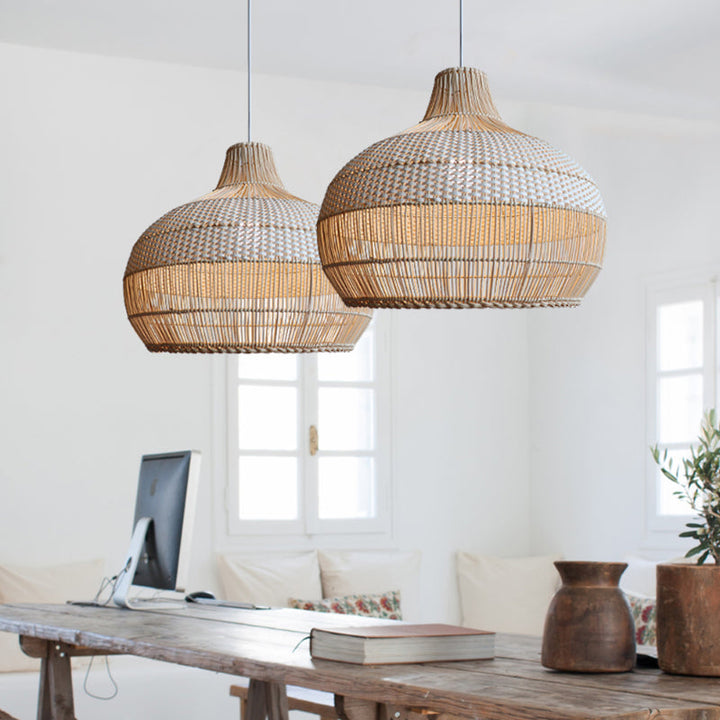 Handwoven pendant light for the kitchen