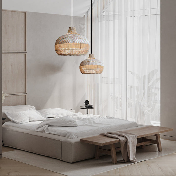 Handwoven pendant light for the kitchen