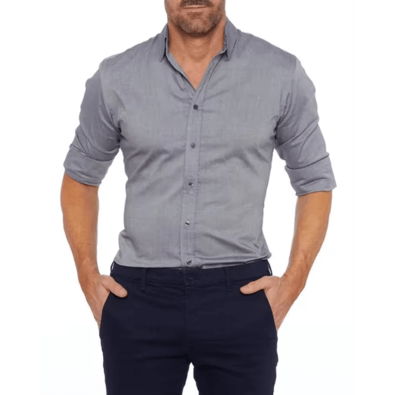 Callan - Stretch Oxford shirt with zip 