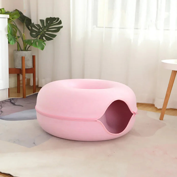 Doughnut Haus | Spiel- und Schlafparadies mit Katzenbett und Tunnel
