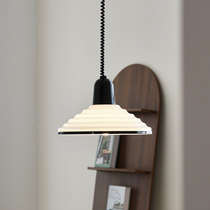 French Cream Wind Glass Pendant Light