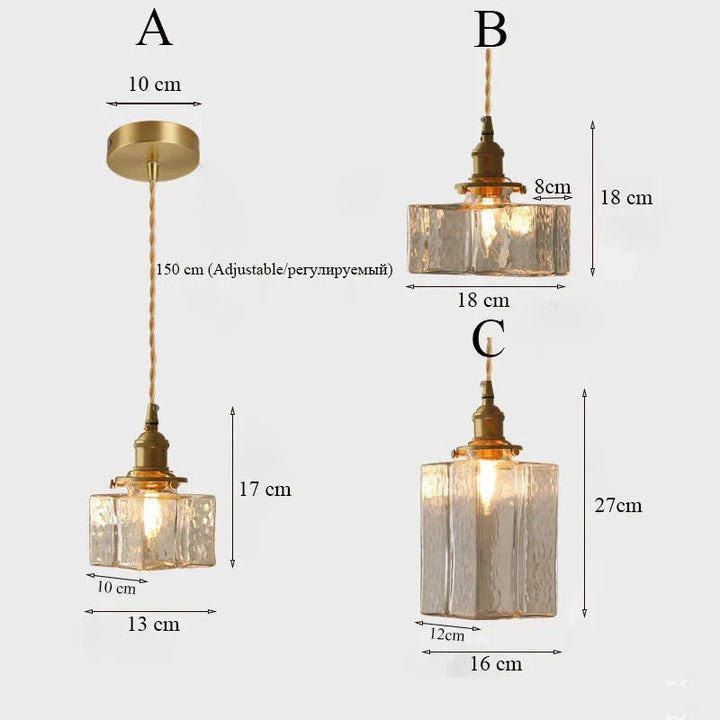 Fatima - Modern retro hanging lamp made of glass