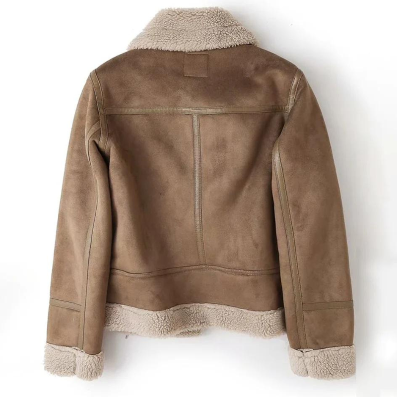 Charlotte | Women's leather jacket with Sherpa lining