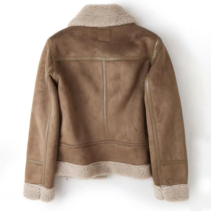 Charlotte | Women's leather jacket with Sherpa lining