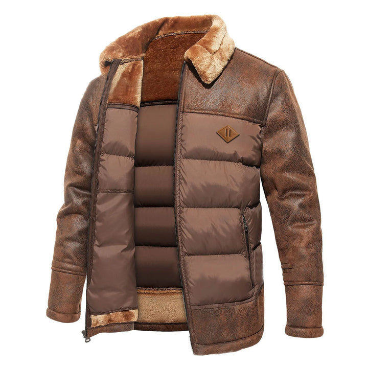 Lennart | Leren down jacket for men