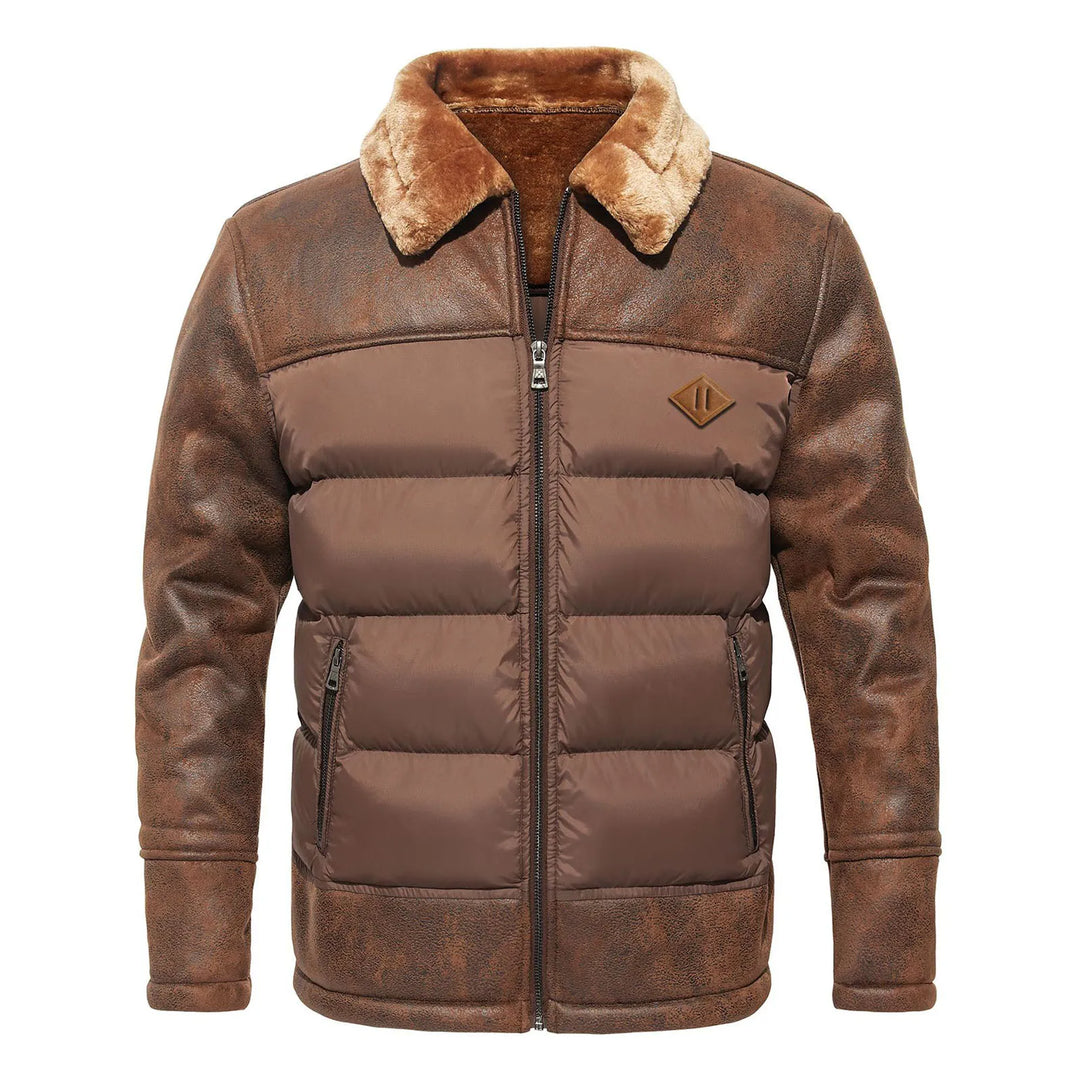 Lennart | Leren down jacket for men