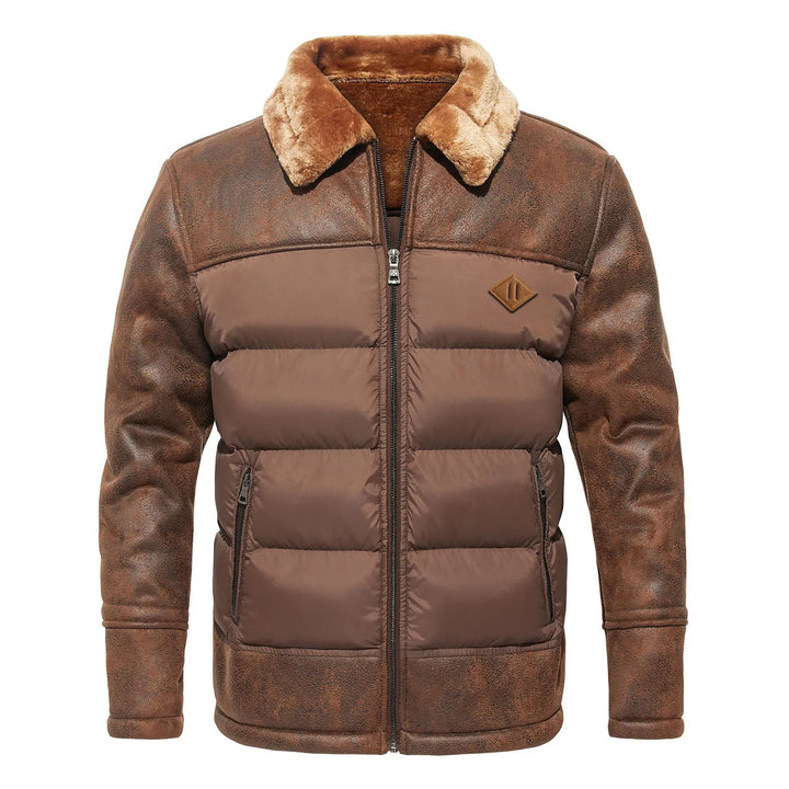 Lennart | Leren down jacket for men