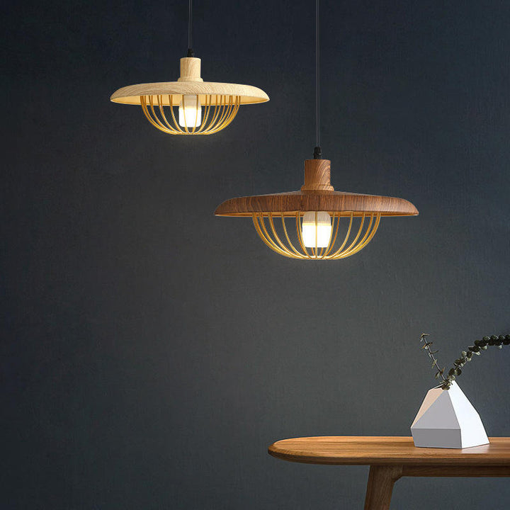 Imitation wood grain pendant lights