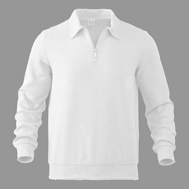 Men's zip-up polo sweater