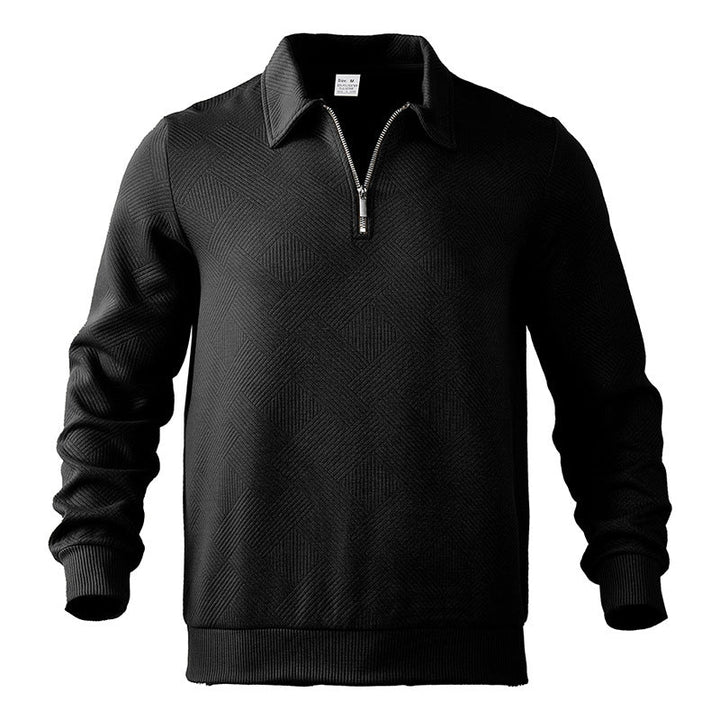 Men's zip-up polo sweater