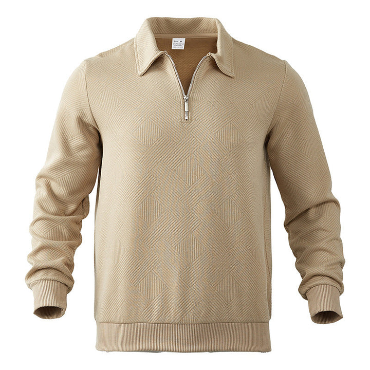 Men's zip-up polo sweater