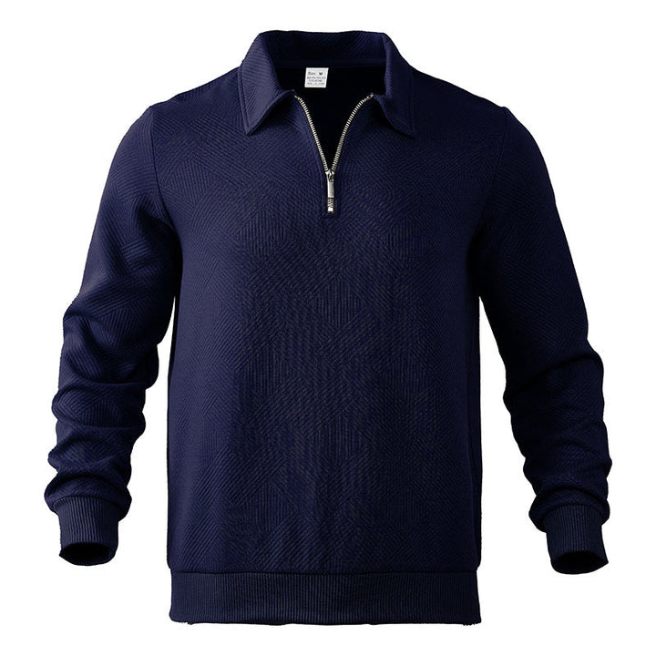 Men's zip-up polo sweater