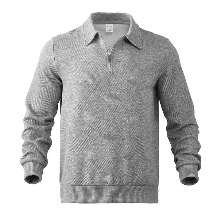 Men's zip-up polo sweater