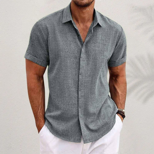 Shane™ Cotton and Linen Short Sleeve Shirt