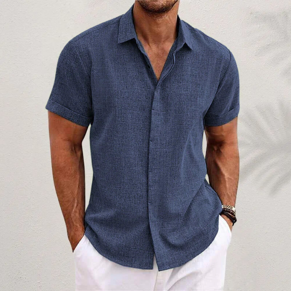 Shane™ Cotton and Linen Short Sleeve Shirt