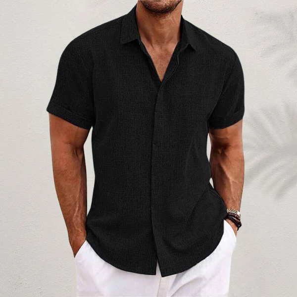 Shane™ Cotton and Linen Short Sleeve Shirt