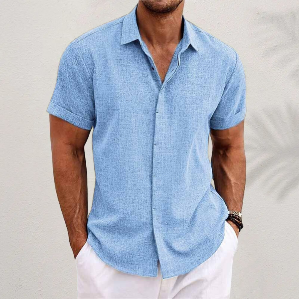 Shane™ Cotton and Linen Short Sleeve Shirt