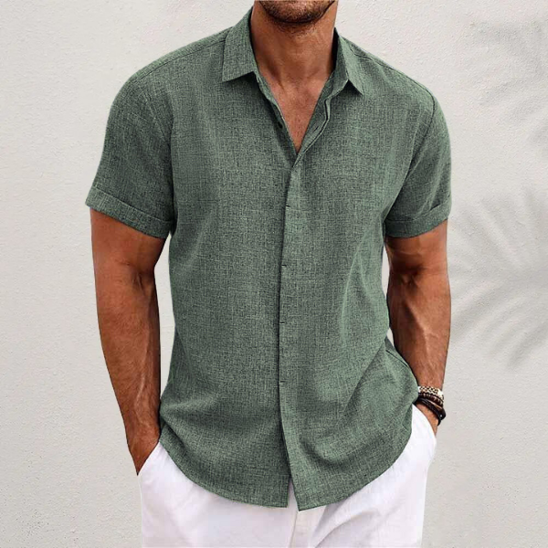 Shane™ Cotton and Linen Short Sleeve Shirt