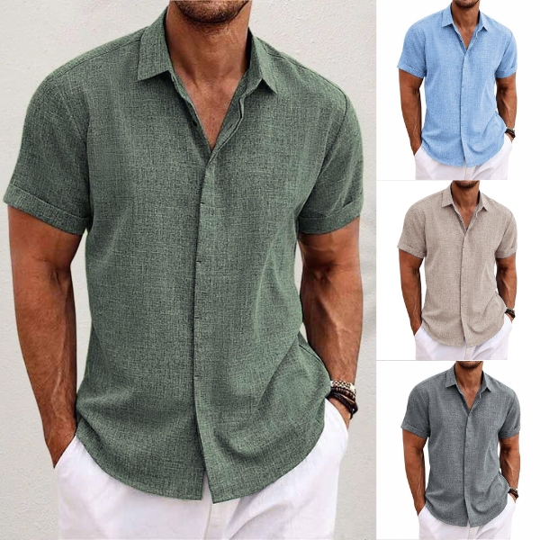 Shane™ Cotton and Linen Short Sleeve Shirt