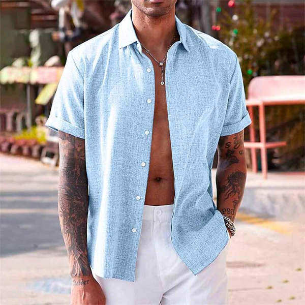 Shane™ Cotton and Linen Short Sleeve Shirt