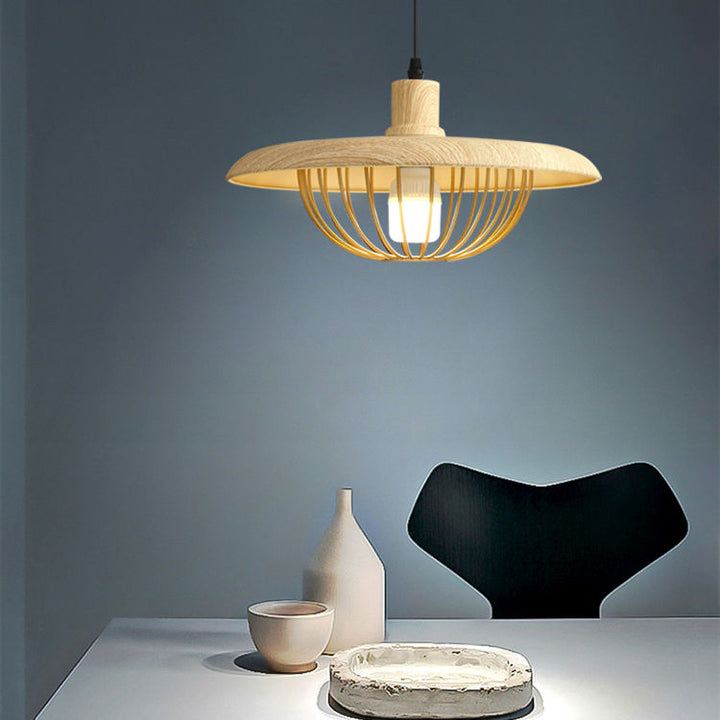 Imitation wood grain pendant lights