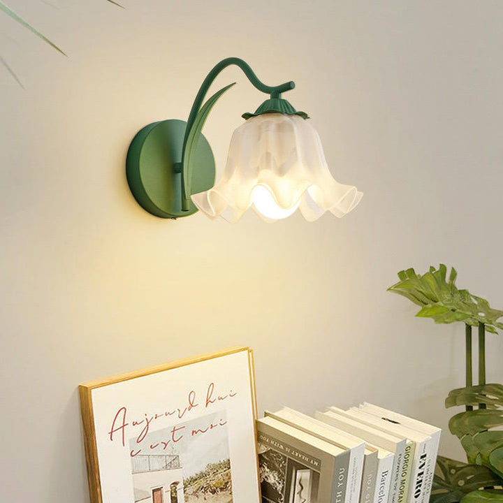 French retro garden flower wall lamp