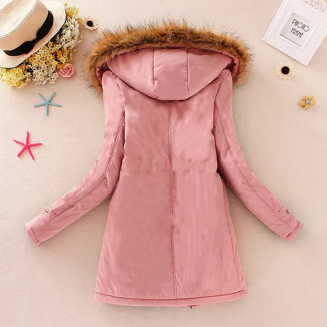 Amarise | Women's hooded parka with fleece lining and pockets