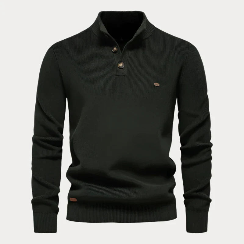 Men's knitted button-up sweater