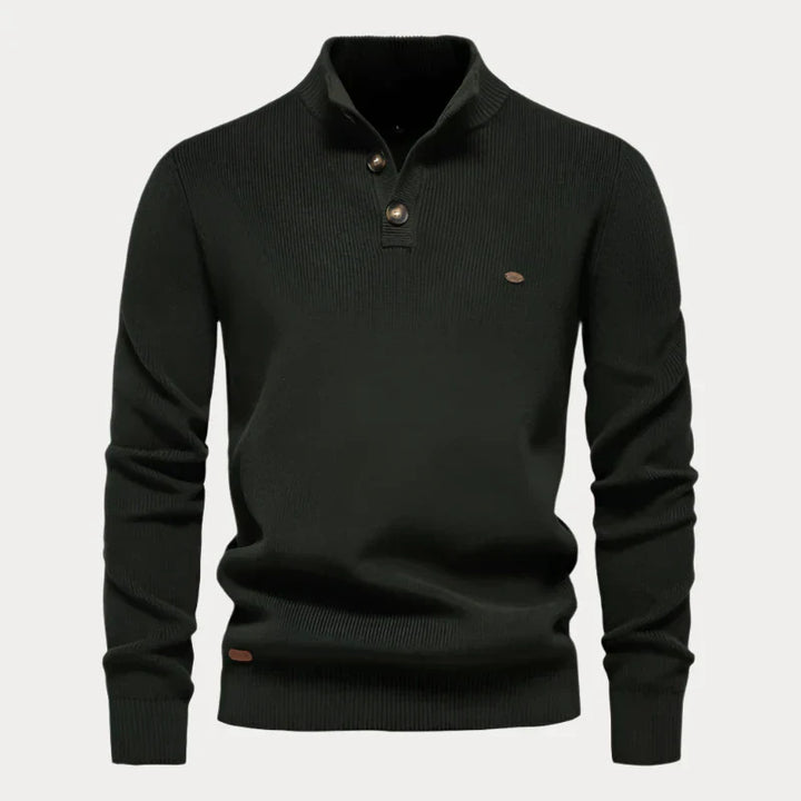 Men's knitted button-up sweater