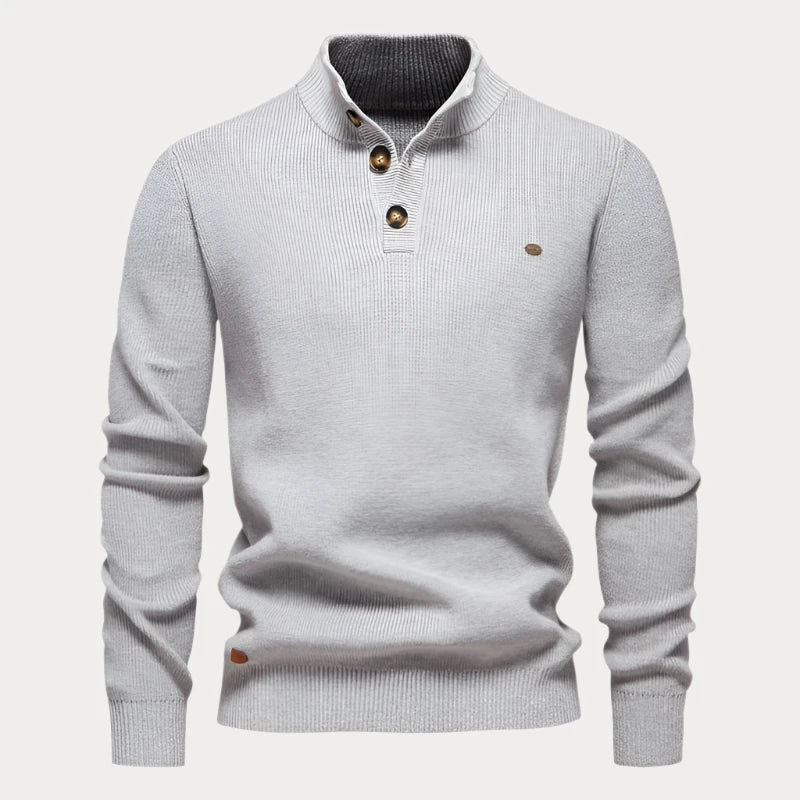 Men's knitted button-up sweater