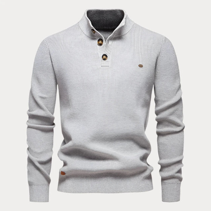 Men's knitted button-up sweater