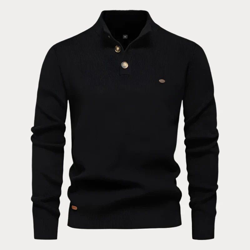 Men's knitted button-up sweater