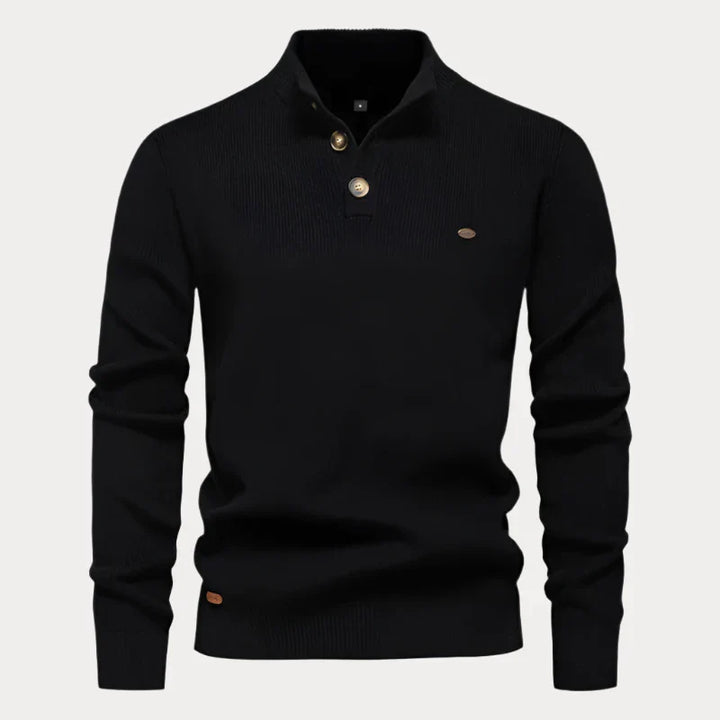 Men's knitted button-up sweater