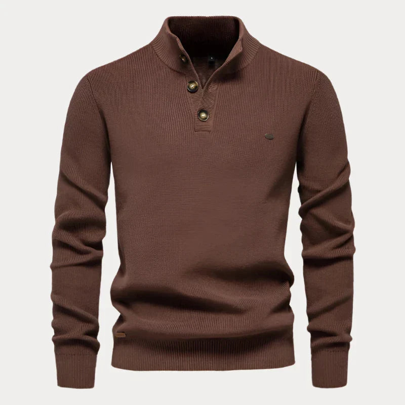 Men's knitted button-up sweater