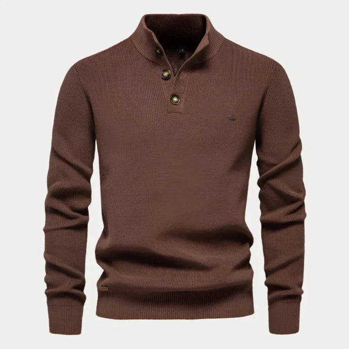 Men's knitted button-up sweater